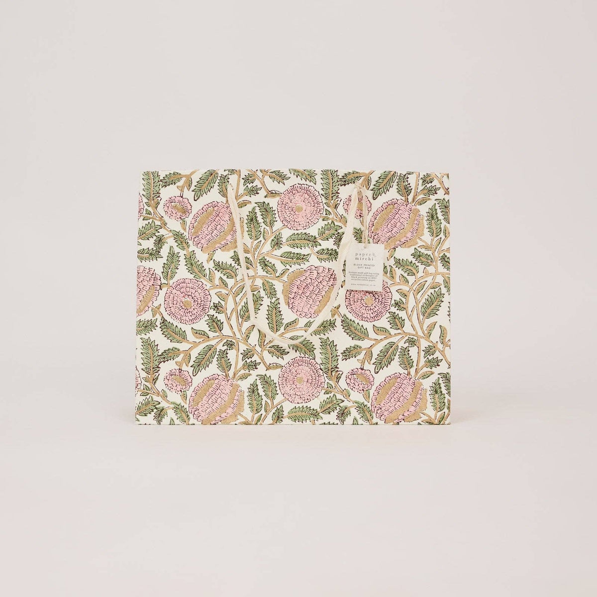 Block Printed Gift Bags - Blush Refresh - Large