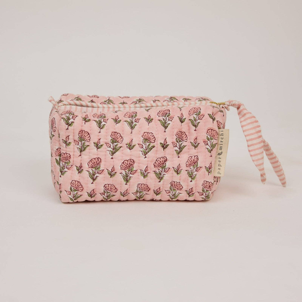 Organic Cotton Toiletry Bag - Ditsy Floral Blush - Small
