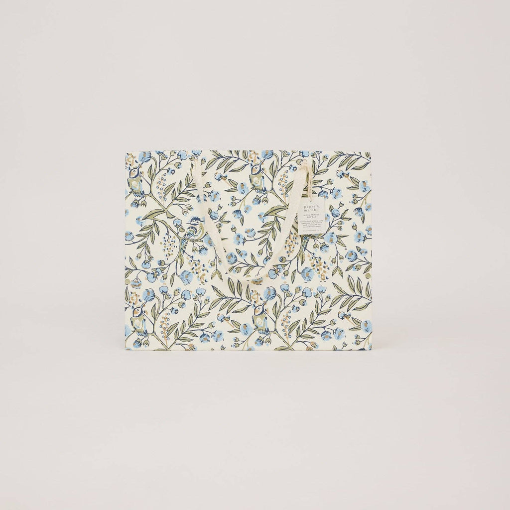 Block Printed Gift Bags - Blue Stone Refresh - Large