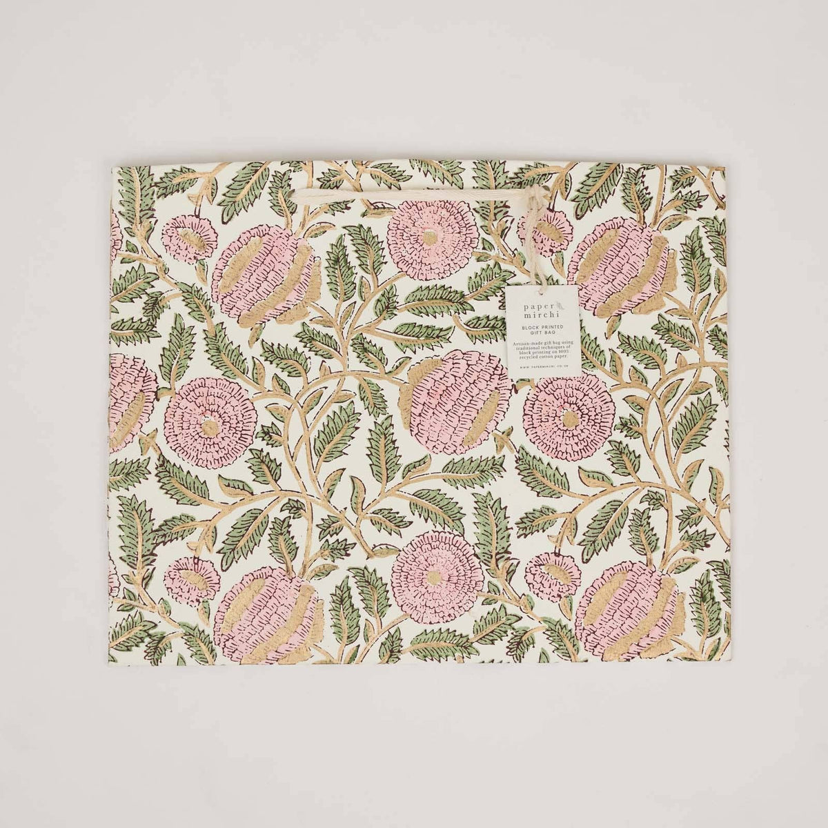 Block Printed Gift Bags - Blush Refresh - Large