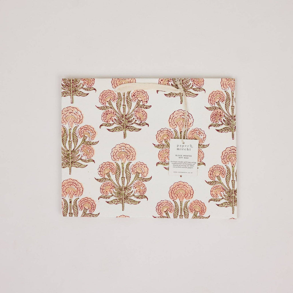 Block Printed Gift Bags - Terracotta - Medium