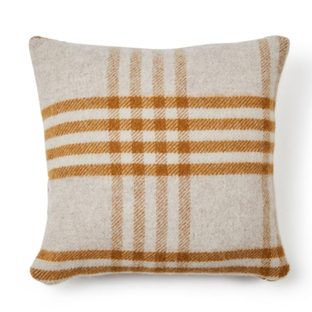 Hex Check Cushion - English Mustard
