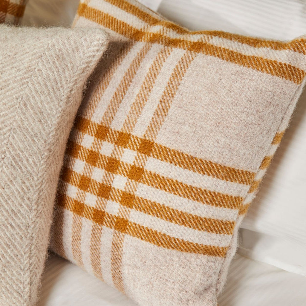Hex Check Cushion - English Mustard