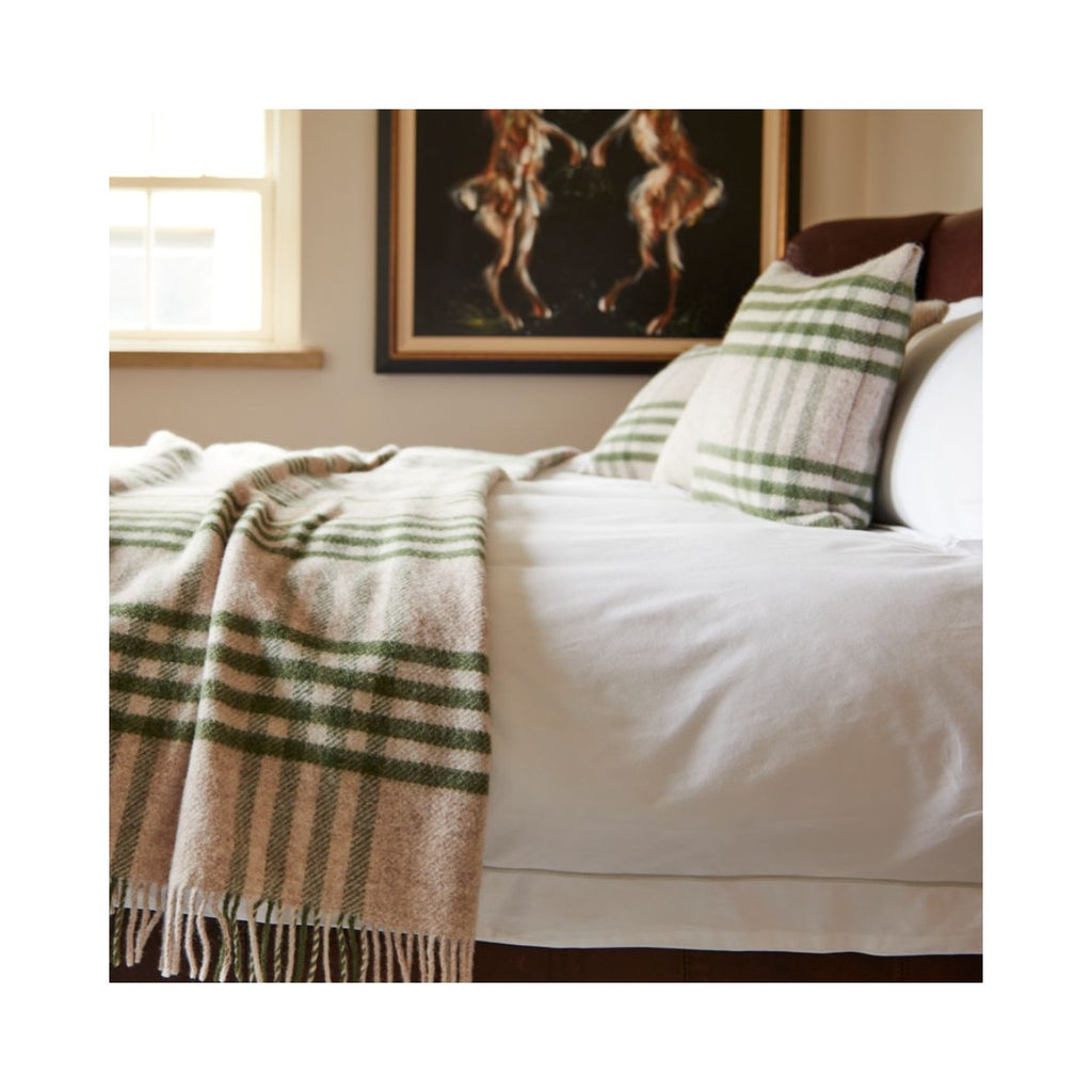 Hex Check Cushion - Olive