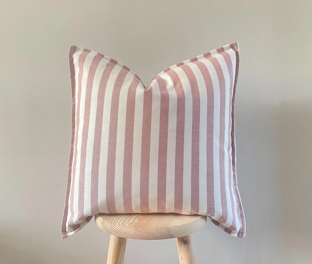 Stripe Outdoor Garden Cushion Covers - Red