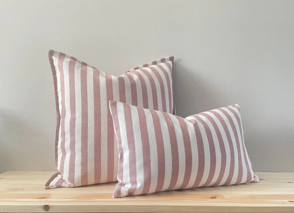 Stripe Outdoor Garden Cushion Covers - Red