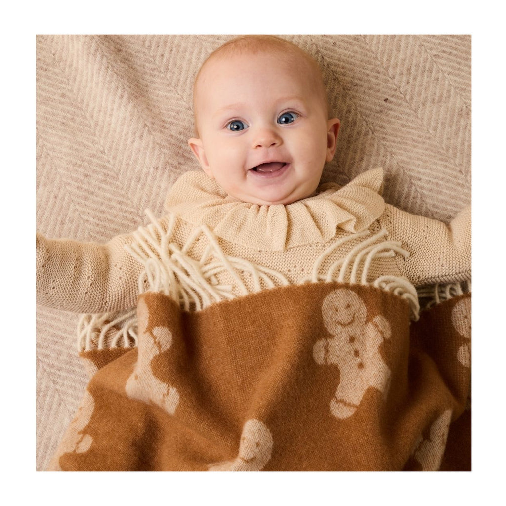 Merino Wool Baby Blanket - Gingerbread