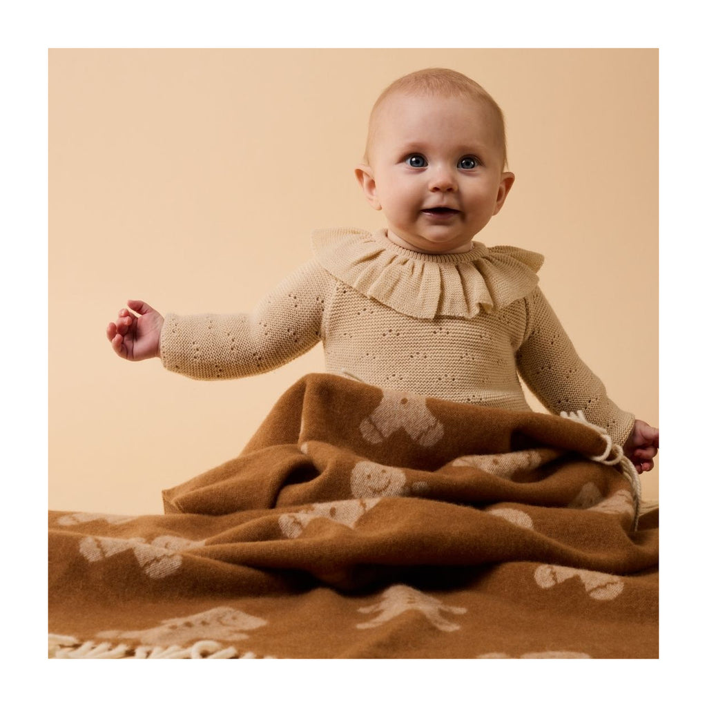 Merino Wool Baby Blanket - Gingerbread