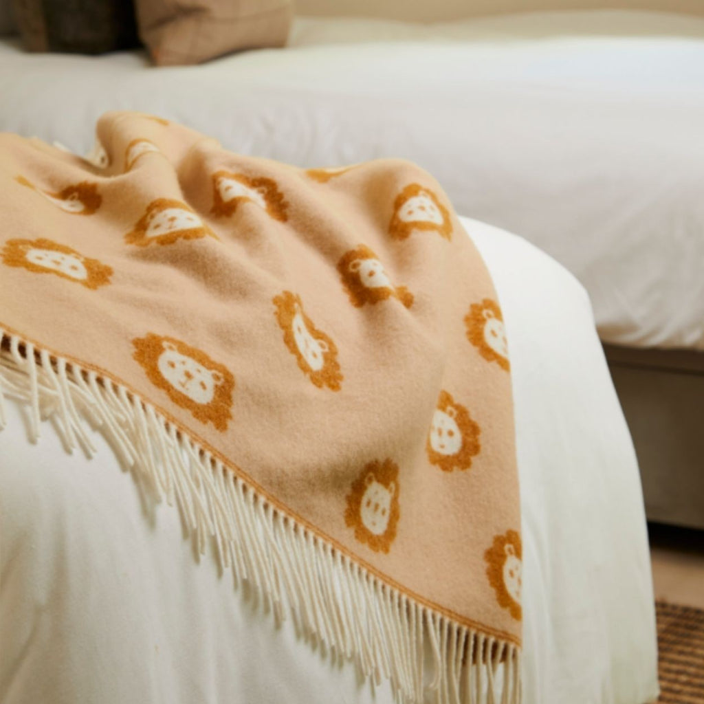 Merino Wool Baby Blanket - Lion