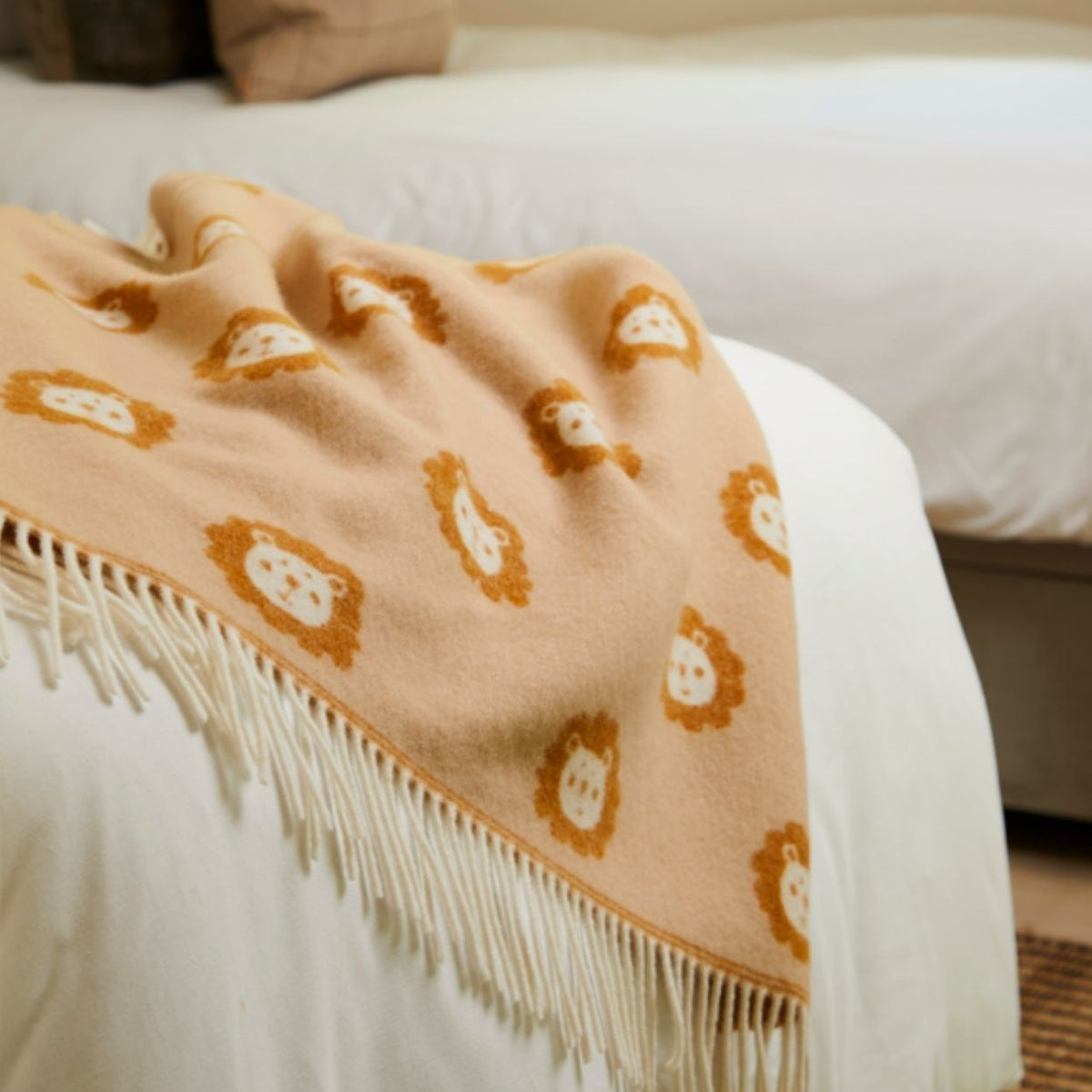 Merino Wool Baby Blanket - Lion