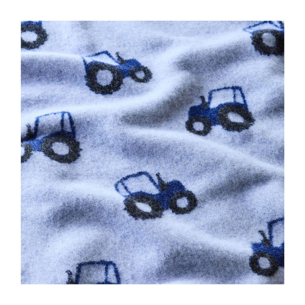 Merino Wool Baby Blanket - Tractor