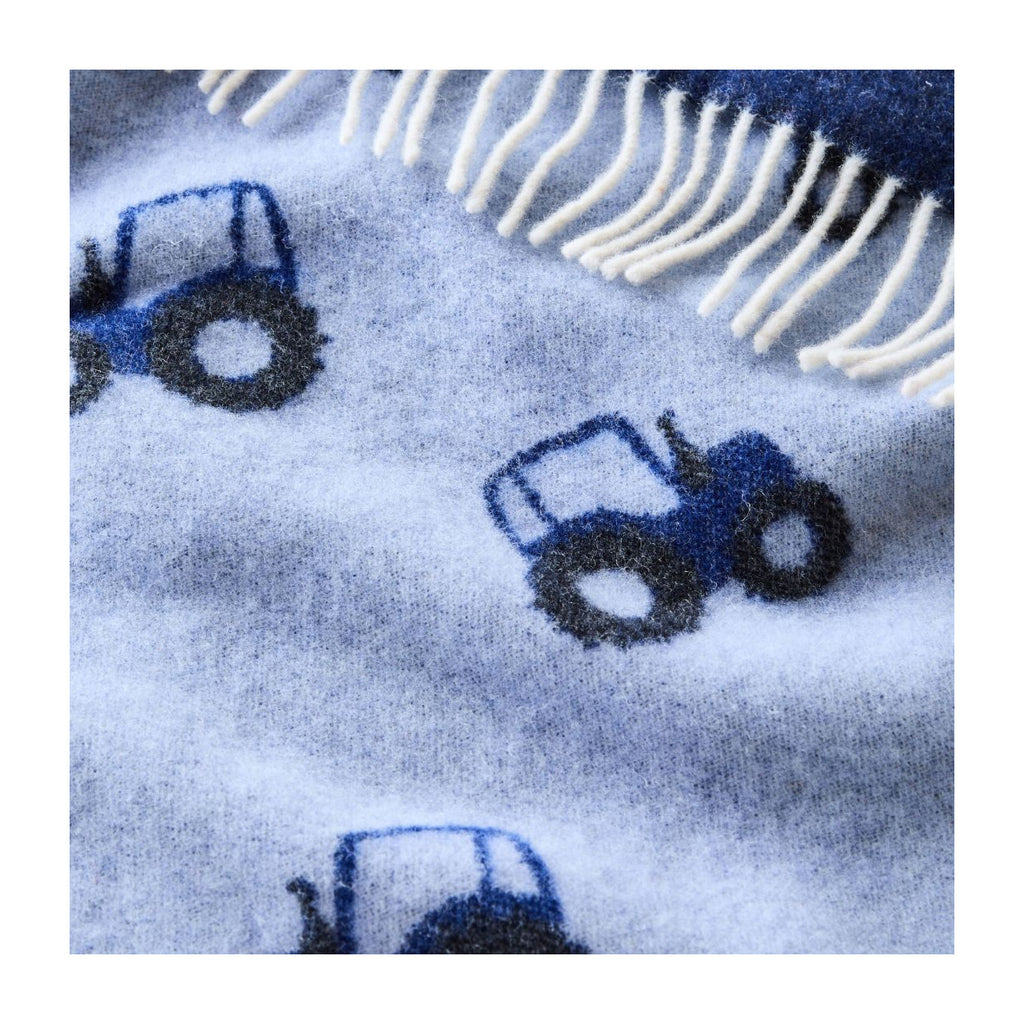 Merino Wool Baby Blanket - Tractor