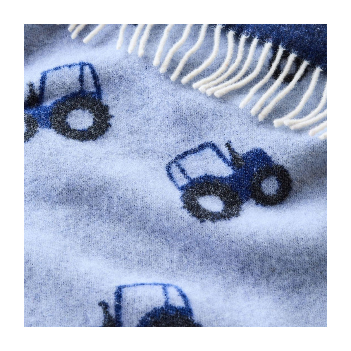 Merino Wool Baby Blanket - Tractor