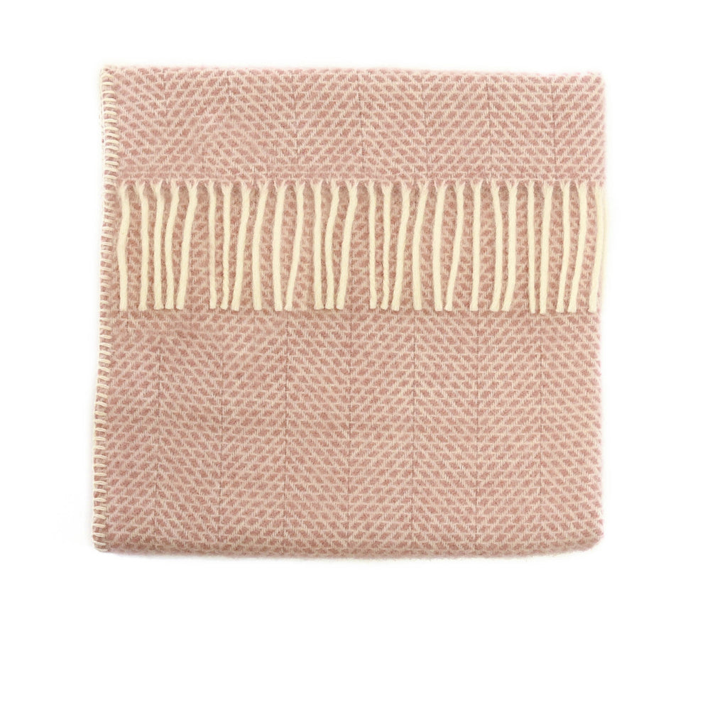 Pram Blanket Beehive - Pure New Wool - Dusky Pink