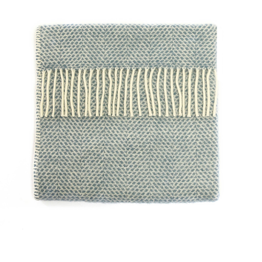 Pram Blanket Beehive - Pure New Wool - Blue