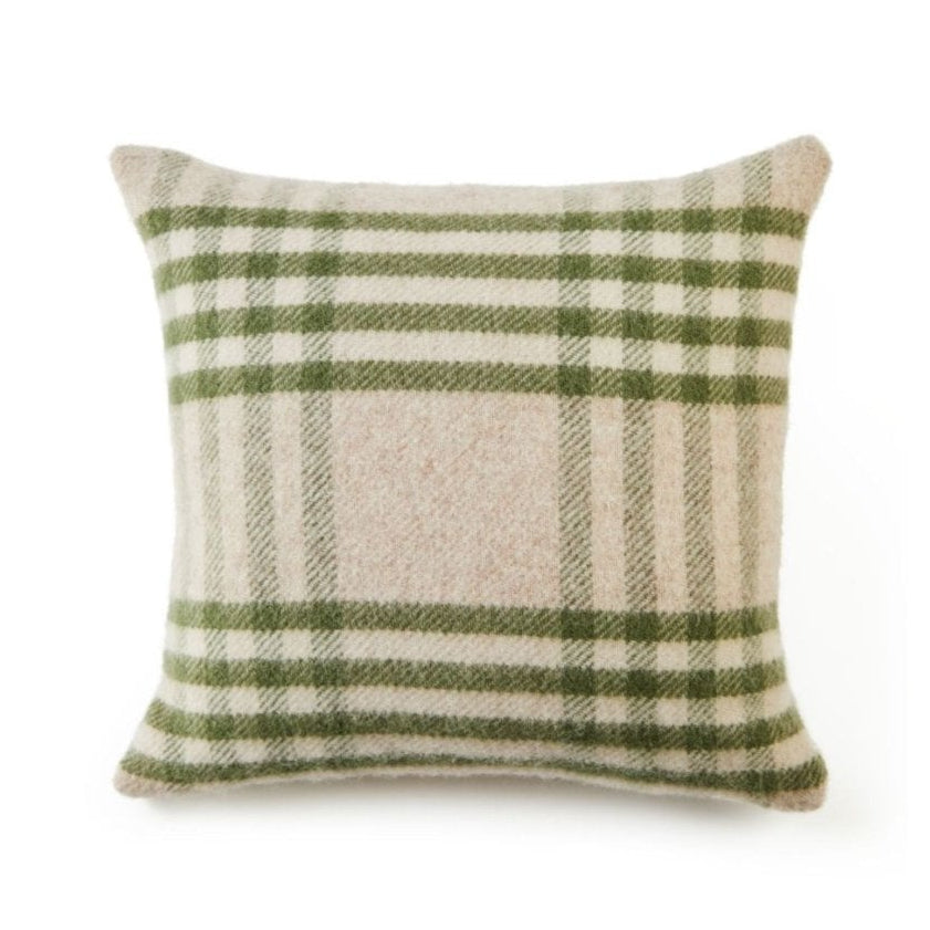 Hex Check Cushion - Olive